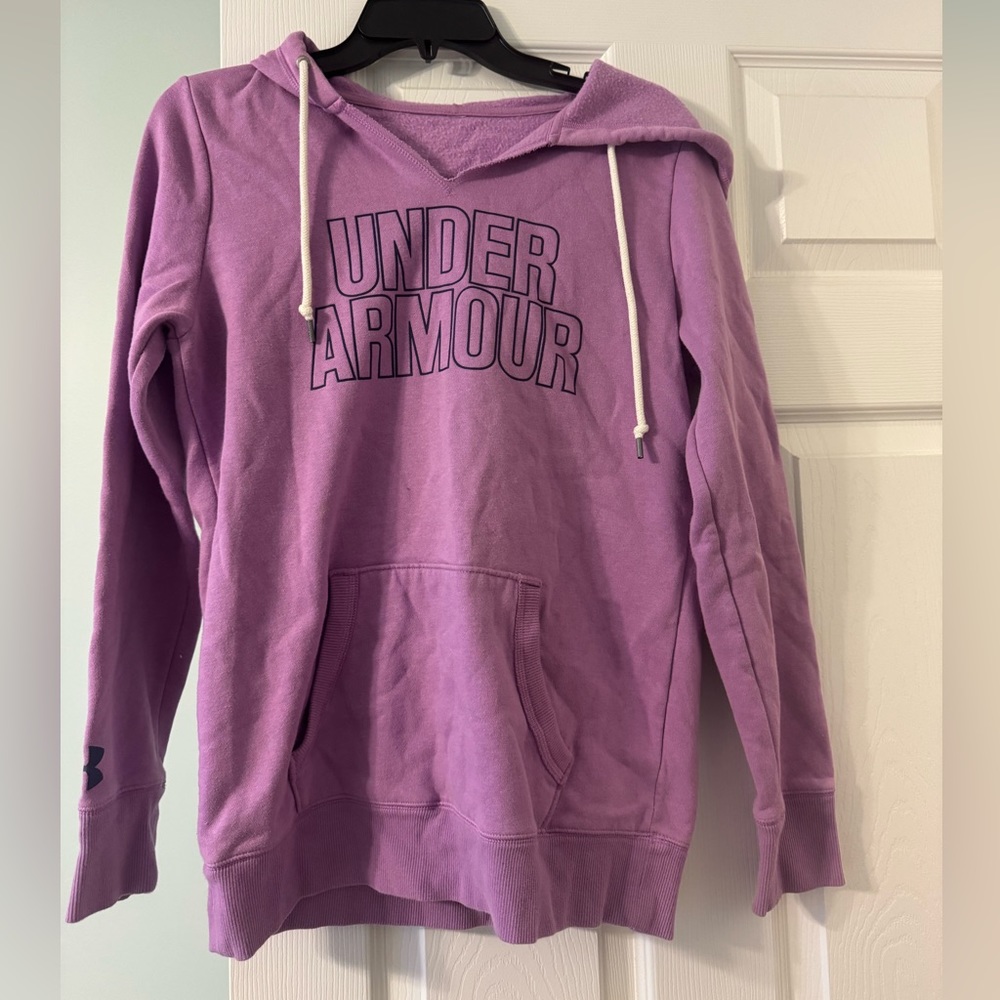 Purple under armour fleece lined hoodie